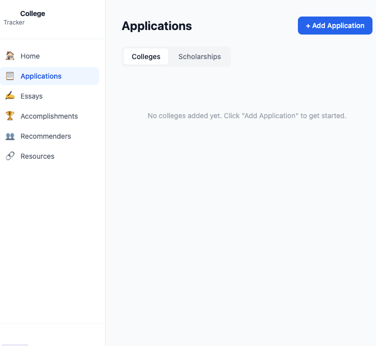 College Tracker screenshot